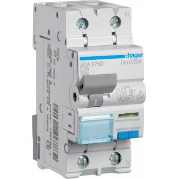 Hager RCBO-schakelaar 1P+N 10kA C-25A 30mA ADA575D (ADA575D)