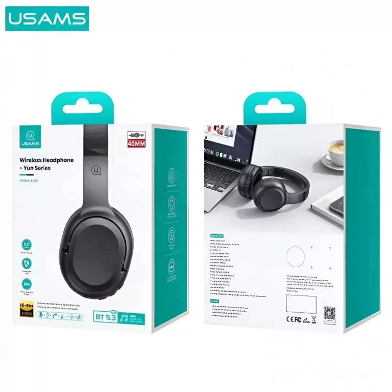 Bluetooth-hoofdtelefoon Usams Yun Series zwart TDLYEJYX01