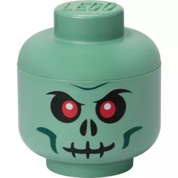 Opbergbox Room Copenhagen LEGO hoofd Skeleton klein, groen/zwart