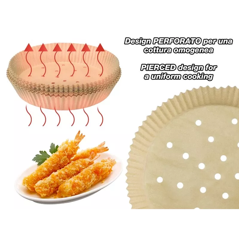 Beper C103ACC001 bakpapieren inlegvellen voor heteluchtfriteuse, 20 cm, 100 st.