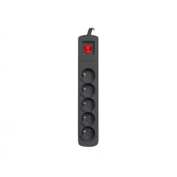 Overspanningsbeveiliging NATEC Bercy 400 — 5 stopcontacten, 3 m kabel, zwart