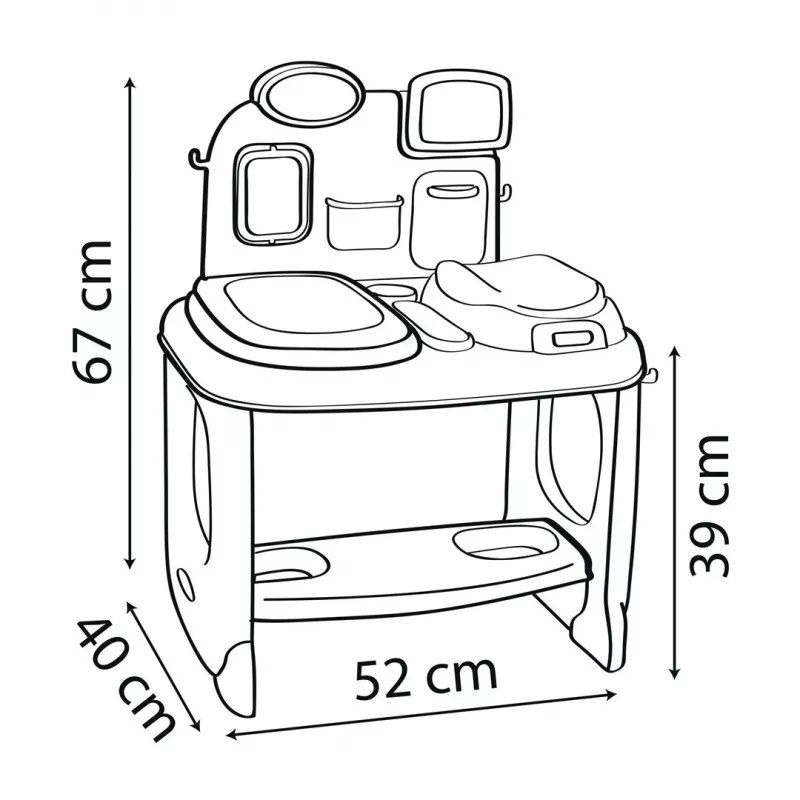 Smoby Baby Care Center Model 2024 240305 met accessoires en interactieve functies