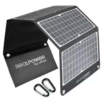 Zonnemodule RealPower SP-30E 30W USB 5V zwart wit