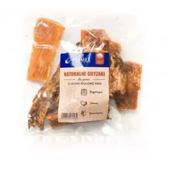 Kauwartikel voor honden PETMEX Runderpees 500 g — natuurlijke stevige tandverzorgingssnack, 79 % eiwit, 5 % vet