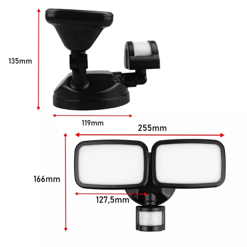 LED-wandlamp MACLEAN MCE524 met PIR-bewegingsmelder, model MCE524 B