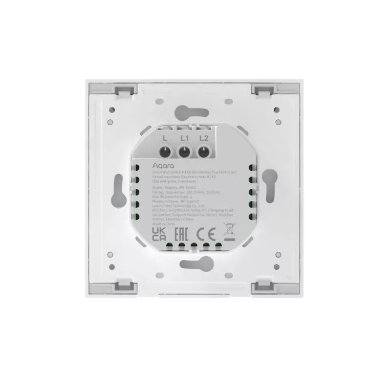 Aqara Smart Wall Switch H1 (No Neutral, Double Rocker) wit (HomeKit)
