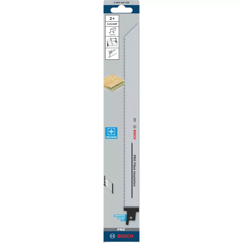 Bosch Precision for Fibre Insulation S 1213 AWP reciprozaagbladen, 300 mm, 2 stuks
