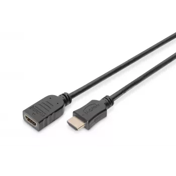 Digitus ASSMANN HDMI High Speed - HDMI met Ethernet-verlengkabel - HDMI (W) naar HDMI (M) - 5 m - drievoudige isolatie - zwart (AK-330201-050-S)
