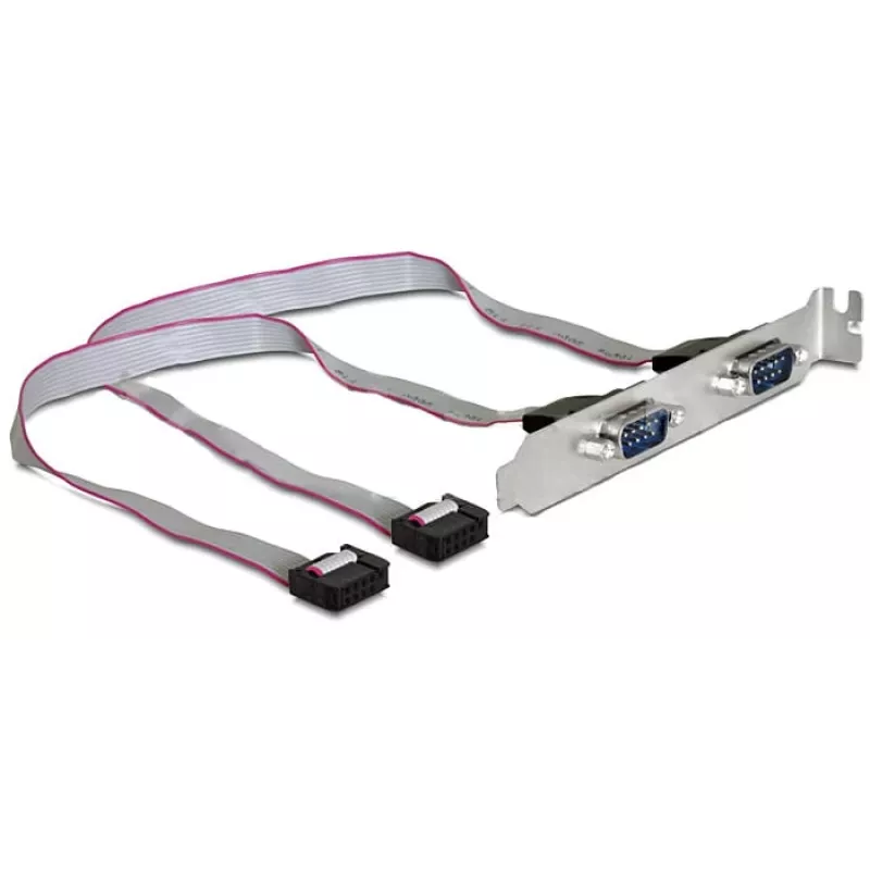 Delock Slotbracket, 2 x seriële poort (DB9 male), 40 cm