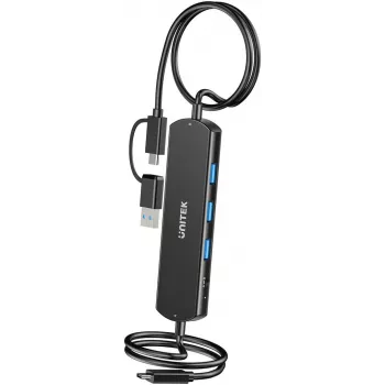 KVM-hub Unitek U1344ABK01 — 10 Gbit/s, schakelen tussen 2 hosts, 3× USB-A-aansluitingen