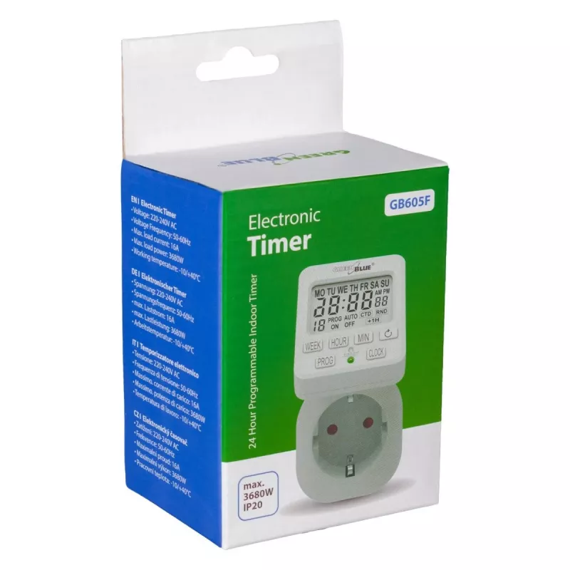 Digitale timer GB605 E GreenBlue 16A IP20
