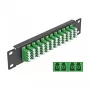 Glasvezel patchpaneel DeLOCK 10 inch 12 poorten LC quad groen 1U zwart