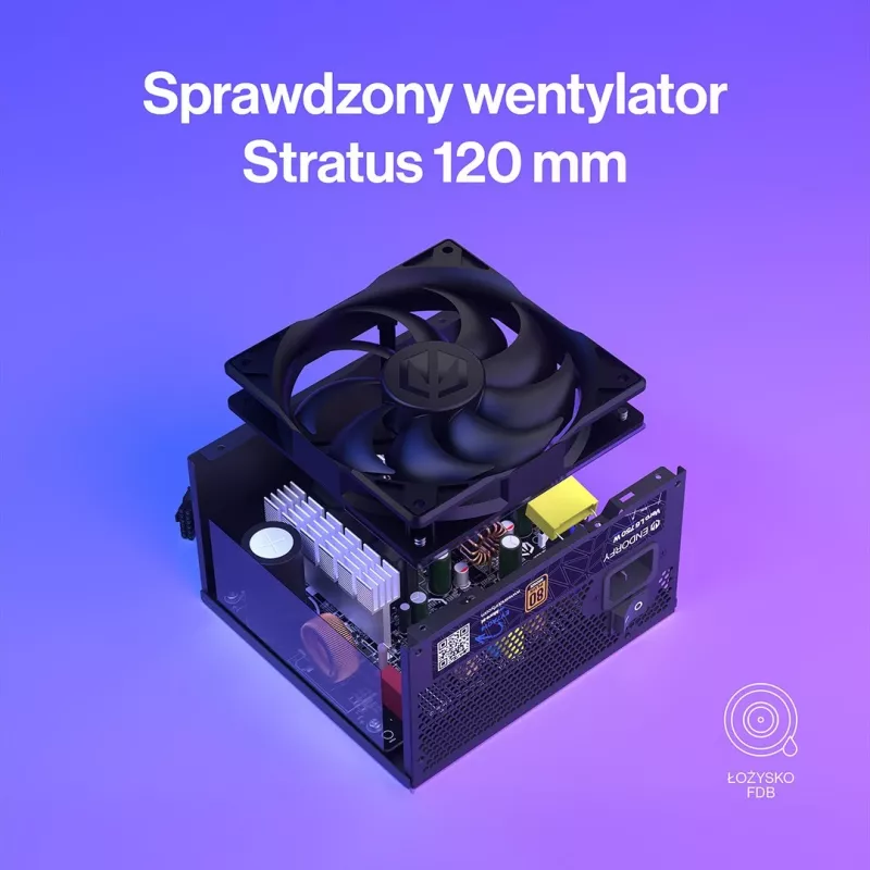 Voeding ENDORFY Vero L6 750 W, 24-polig ATX, 80 PLUS Bronze, 120 mm ventilator, zwart