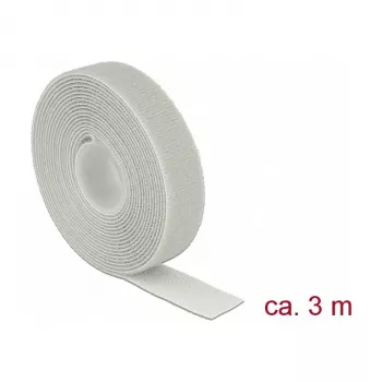 Klittenband DELOCK 18279 — grijs, 20 mm × 3 m, 1 stuk