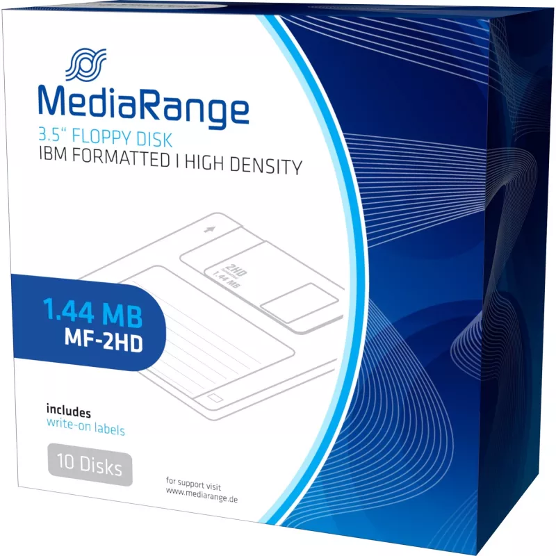 MediaRange MR200 3,5 inch 1,44 MB diskettes, 10 stuks, zwart