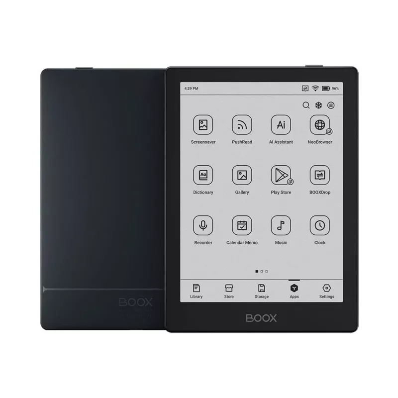E-reader Onyx Boox 6 inch (15,2 cm) met 1448×1072 E-ink, 32 GB, 2 GB RAM, Android 11, dual-band wifi, Bluetooth 5.0, MicroSD, USB-C, zwart
