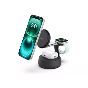 Indoor oplader Belkin UltraCharge Pro 25W Qi2 3-in-1 magnetische oplader charcoal