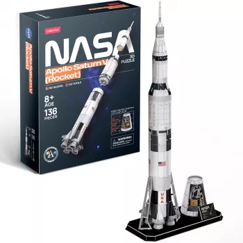3D-puzzel cubicfun Apollo Saturn raketmodel — schaalmodel montage-leerbouwpakket
