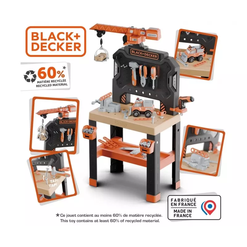 Kinderwerkplaats speelgoed SMOBY Bricolo Builder 7600360741 – bouwgereedschapsset voor rollenspellen