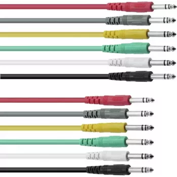 OMNITRONIC jack-patchkabel 6,3 mm stereo, 6x 0,9 m