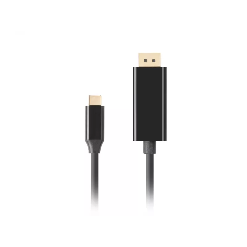 Lanberg CA-CMDP-10CU-0010-BK USB-C naar DisplayPort kabel 1 m, 4K/60Hz, HDR, 21,6 Gb/s, vergulde connectors, zwart