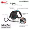 Rollijn Flexi flexi Black Design M — 5 m lengte, banduitvoering, max. belasting 25 kg, ergonomische greep