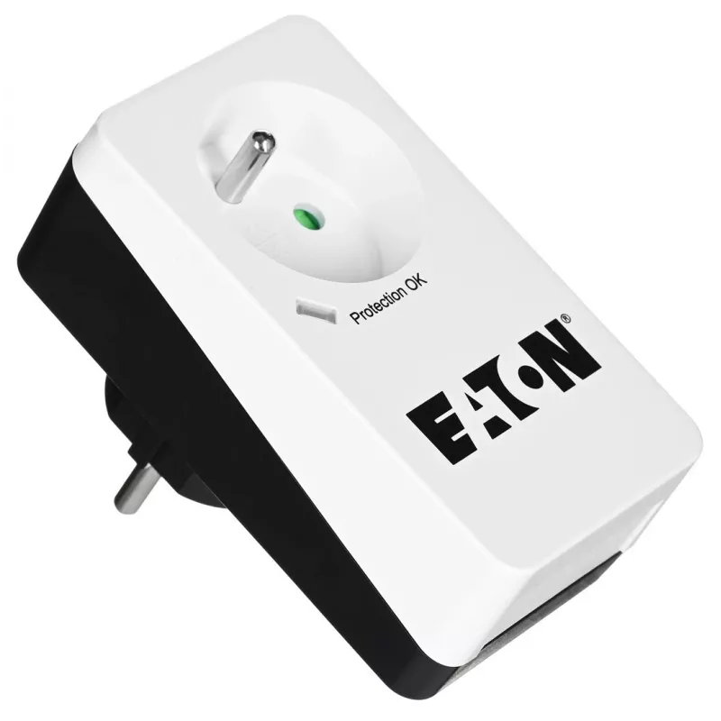 Overspanningsbeveiligingsbox Eaton Protection Box 1 FR — 1 Type-E-stopcontact, 220–250 V, 16 A, 4000 W, zwart, compact