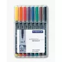 Permanentmarker Staedtler 318 WP8 zwart blauw bruin groen oranje rood violet geel 8 stuks