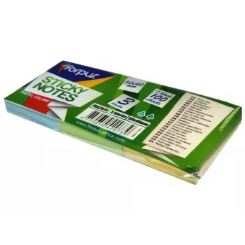 Plaknotities FORPUS FO42073, 40×50 mm, 3 pastelkleuren, blok
