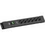 Stekkerdoos Bachmann CONNECTUS met 6×CEE 7/3, 1×SPD-Plus overspanningsbeveiliging, 1×schakelaar, 2,0 m kabel, zwart