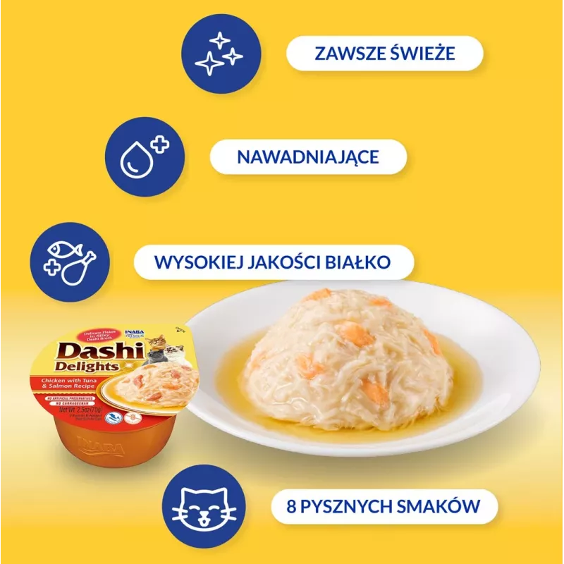 INABA Dashi Delights kip-tonijn-zalmbouillon - kattensnacks - 70 g