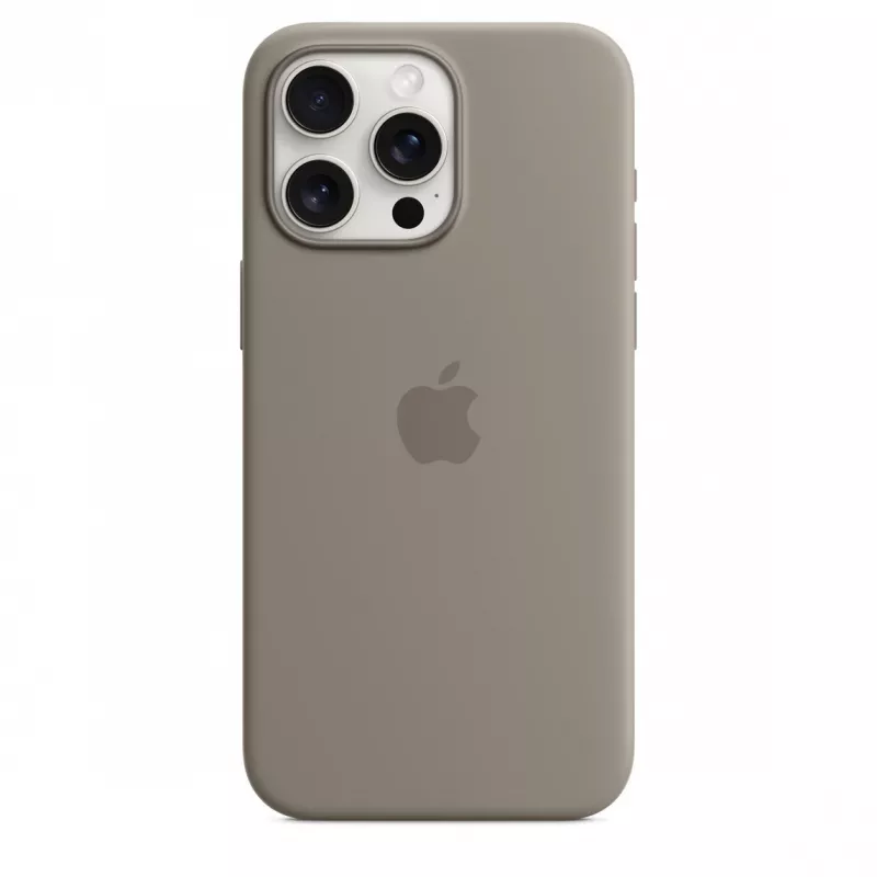 Siliconenhoesje met MagSafe voor iPhone 15 Pro Max – clay