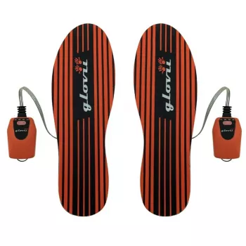 Verwarmde inlegzool Glovii GW4U unisex, polyester 100%, maat EU 36–48, rood/zwart, lithium-ionaccu