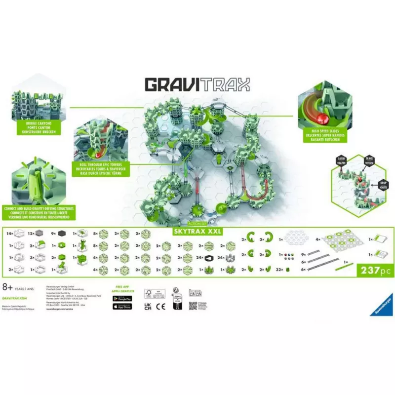 Knikkerbaan actieset Ravensburger GraviTrax Action Set XXL Skytrax, parcoursuitbreiding