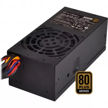 SilverStone TFX Series SST-TX300 - voeding (intern) - TFX12V / ATX12V 2,4 - 80 PLUS Bronze - AC 100-240 V - 300 watt - actieve PFC - zwart (SST-TX300)