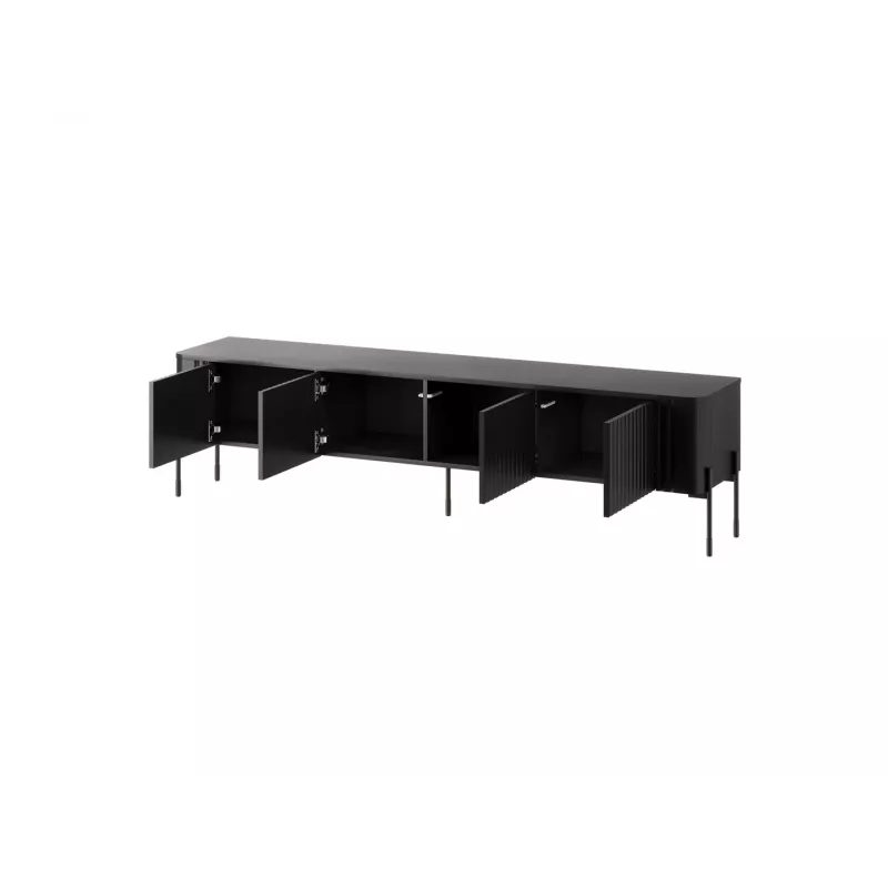TV-kast cama meble VERA 190x40x50 cm – matzwart bovenblad en frame