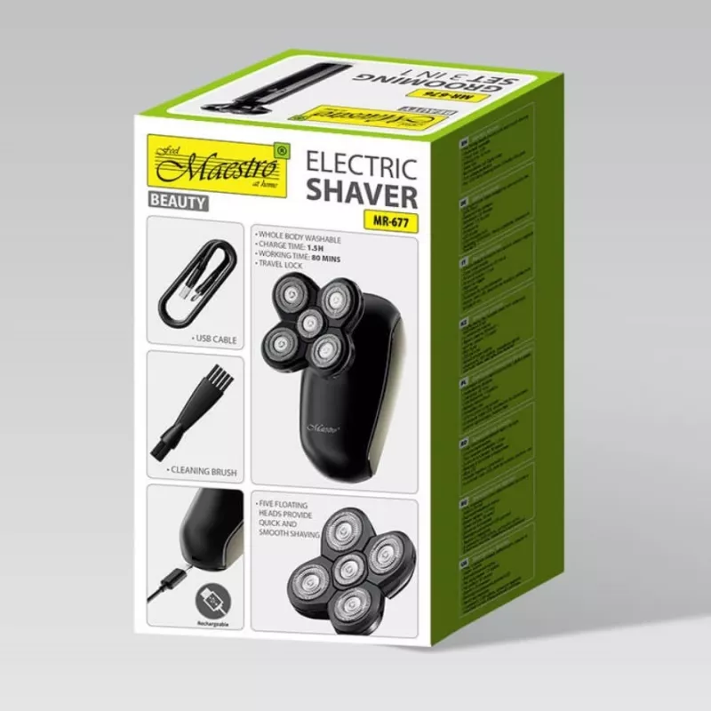 Elektrisch scheerapparaat Maestro MR-677 USB-oplaadbaar, waterdichte behuizing