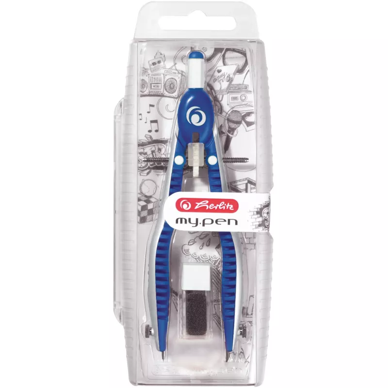 Herlitz my.pen snelverstelbare passer, blauw/wit