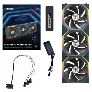 Lian Li UNI FAN SL-INF Wireless 120mm Reverse Blade ARGB behuizingsventilator 3-pack zwart