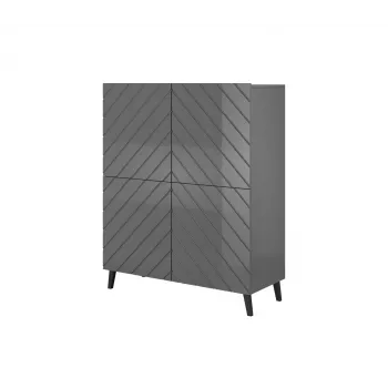 Rek ABETO 100,5 x 40 x 121,5 cm grafiet/glanzend grafiet