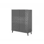 Rek ABETO 100,5 x 40 x 121,5 cm grafiet/glanzend grafiet