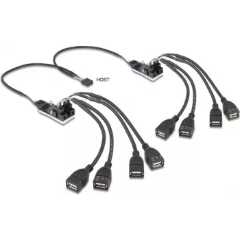 USB-hub DELOCK 61072 — 8-poorts USB 2.0-hub, busgevoed