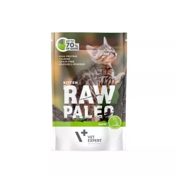 Natvoer voor kittens VETEXPERT RAW PALEO Kitten hert 100 g zakje, gluten- en suikervrij, voor voerallergieën