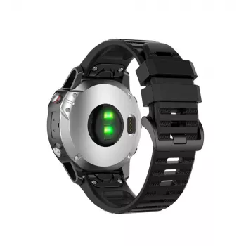 Siliconeband FIXED voor Garmin QuickFit 26 mm zwart — vervangende horlogeband 26 mm