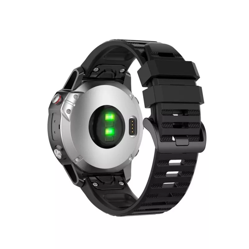 Siliconeband FIXED voor Garmin QuickFit 26 mm zwart — vervangende horlogeband 26 mm