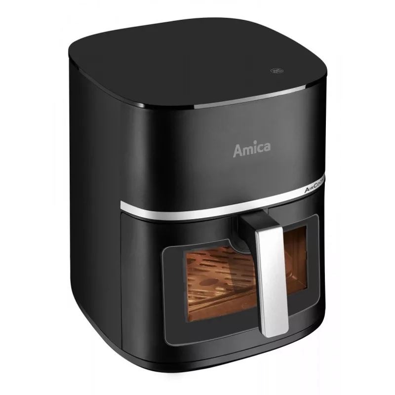 Amica AFM 6020 heteluchtfriteuse, 7,2 l, 1700 W, 10 programma's, lcd-display, zwart