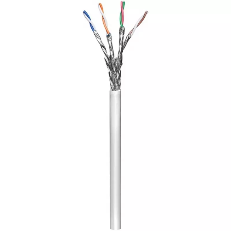 Wentronic Goobay CAT 6 netwerkkabel, S/FTP (PiMF), grijs, 305 m – CCA koper mix, AWG 23/1 (solid), PVC (95696)