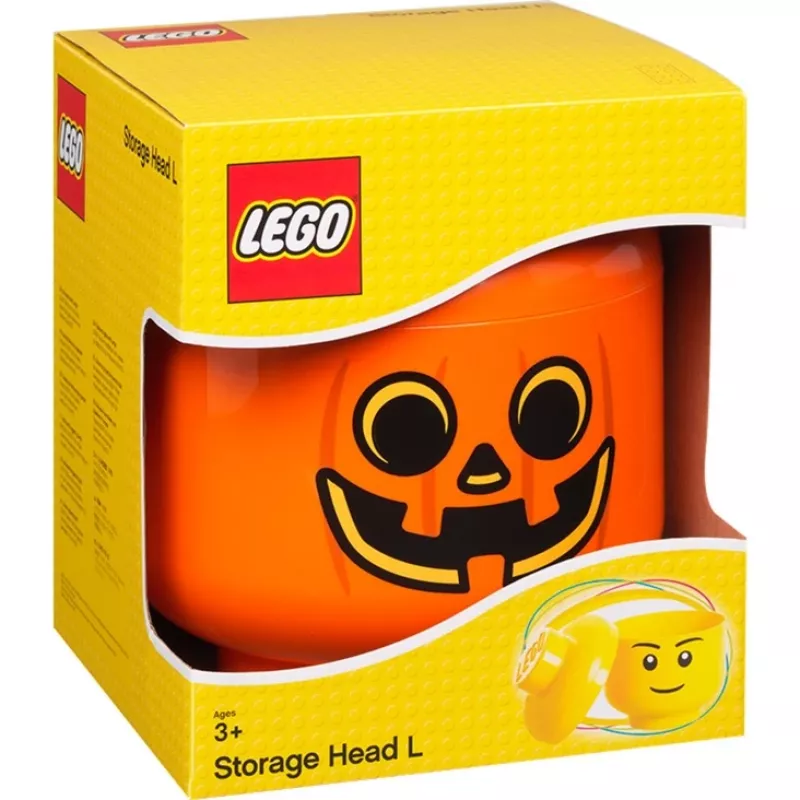 Opbergbox Room Copenhagen LEGO Storage Head Pumpkin groot oranje/zwart