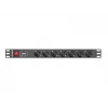 Lanberg | stroomverdeeleenheid (PDU) 19 inch 1U 10A 2M 7x Schuko-stopcontacten | PDU-07F-0200-IEC-BK