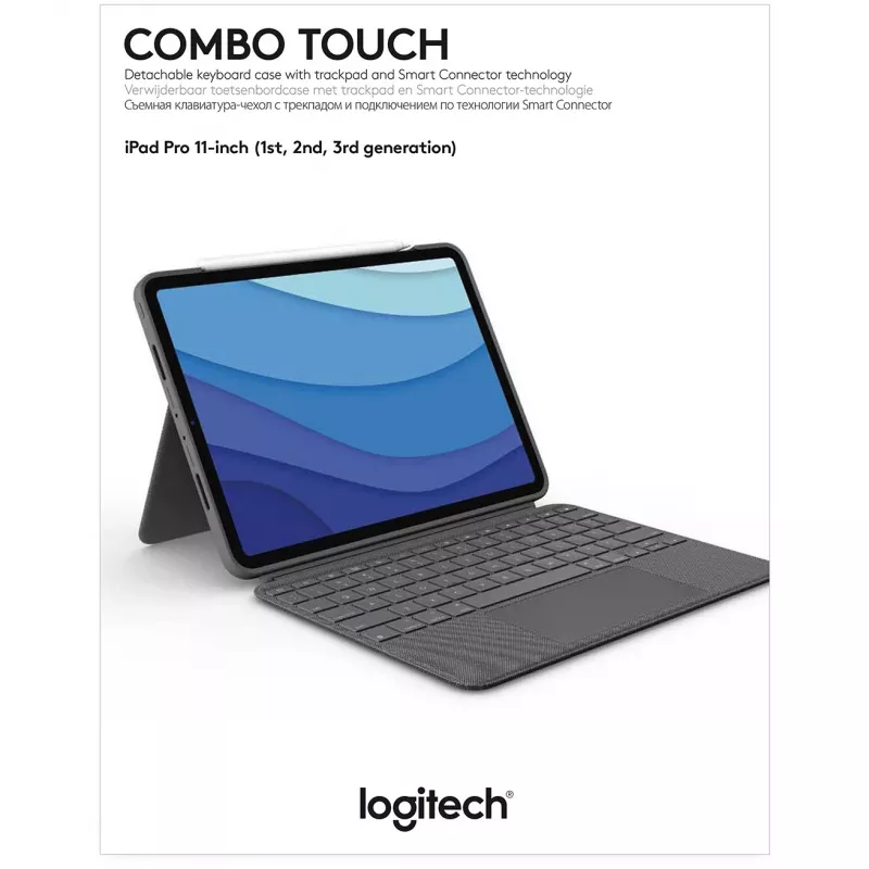Case met toetsenbord Combo Touch US iPad Pro 11 1,2,3 Gen grijs